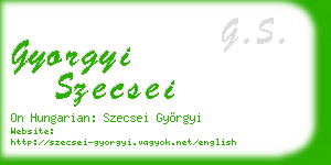 gyorgyi szecsei business card