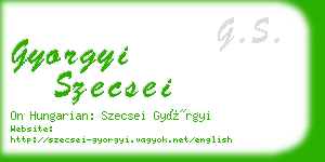 gyorgyi szecsei business card